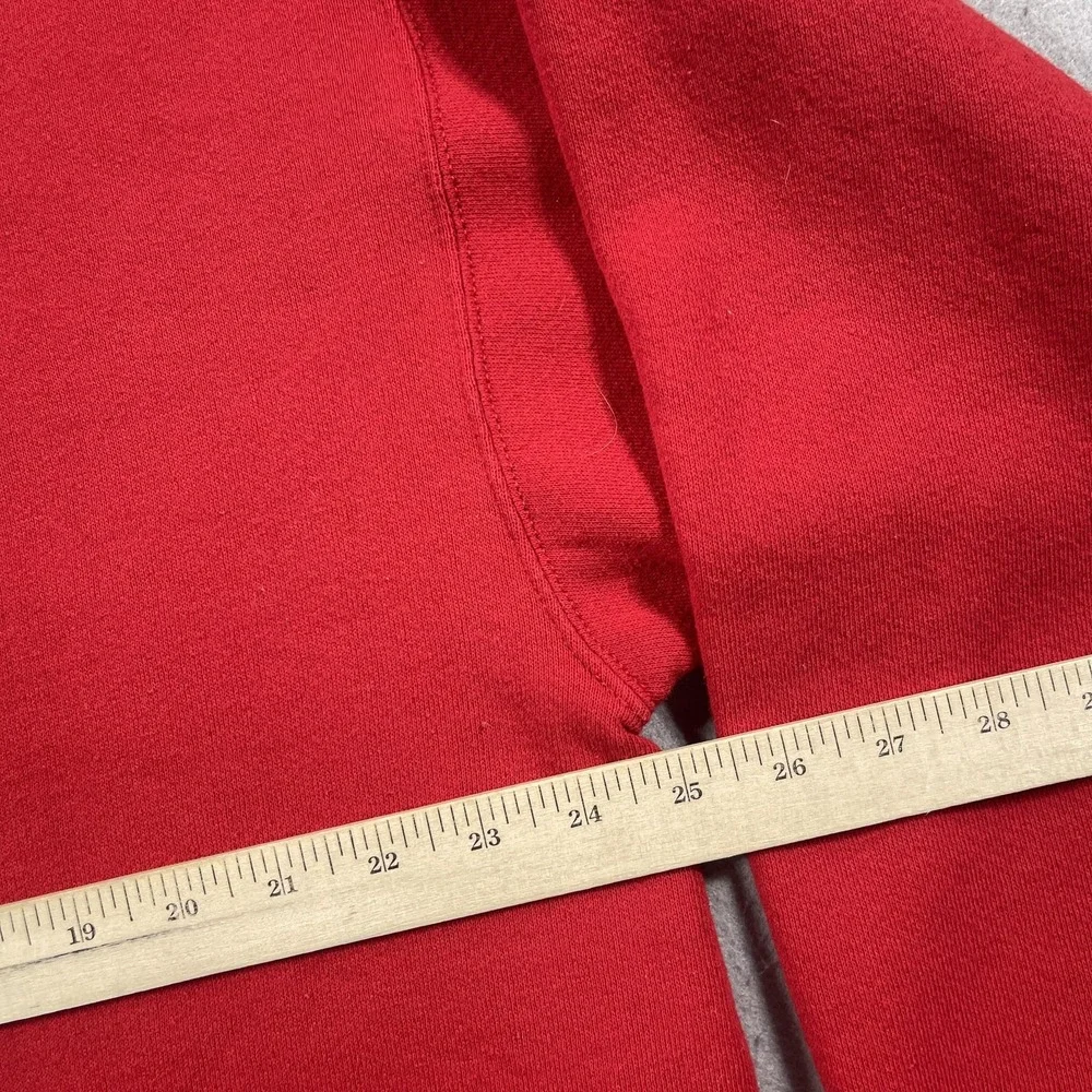 Vintage Quarter Zip Sweatshirt Men XL Relaxed Fit Red Pullover Retro Casual 90s